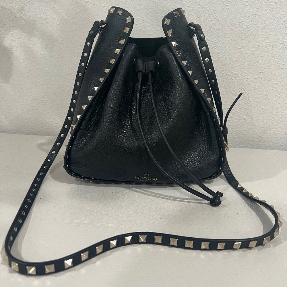 Valentino calf skin rockstud bucket bag